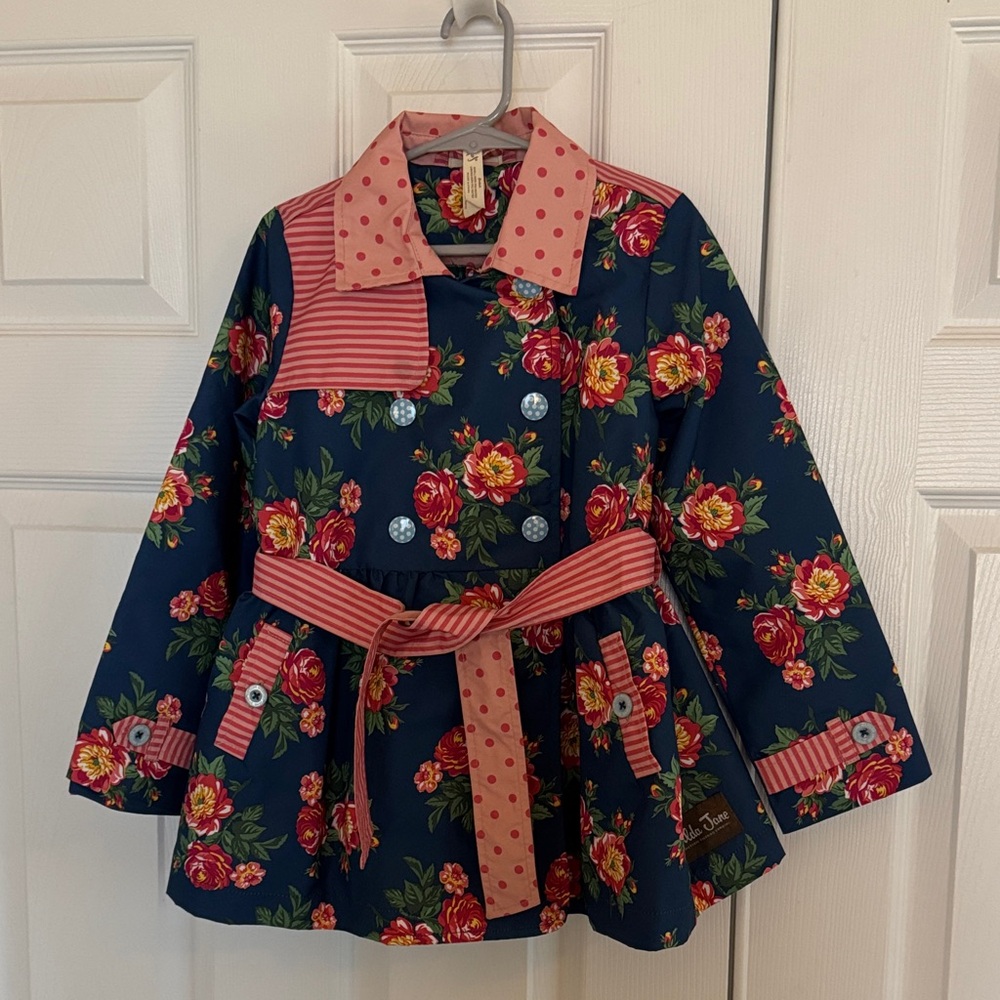 Matilda Jane Floral Raincoat with Pink Accents